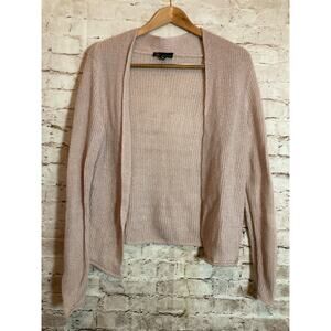 Carre Noir Sweater Womens Large Pale Pink Coquette Open Front Feminine Soft Girl